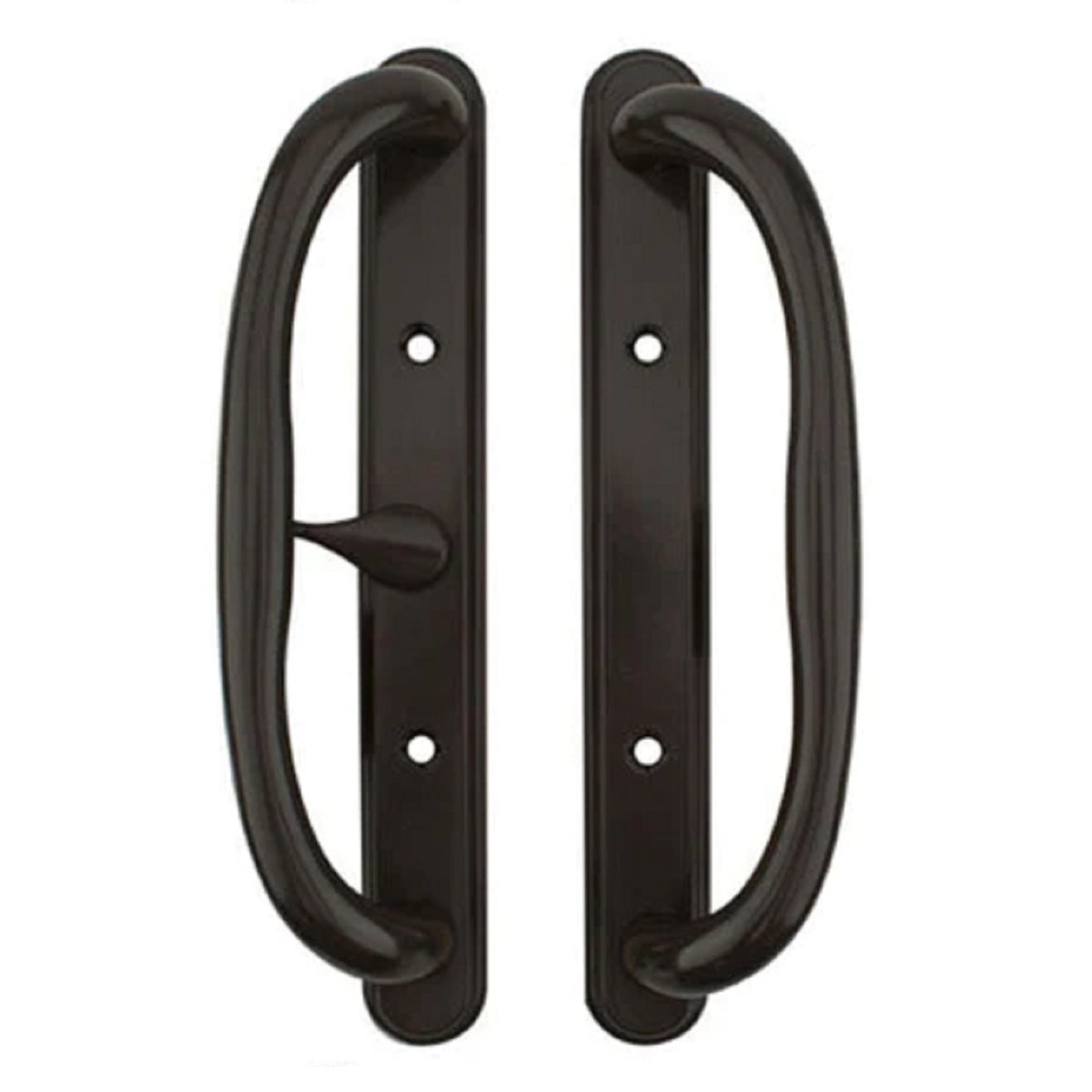 (DH-430-B) Truth Sliding Door Handle Set, Center Latch, No Key, 3-15/16" Hole Space- Black - Garage and Sliding Door Hardware