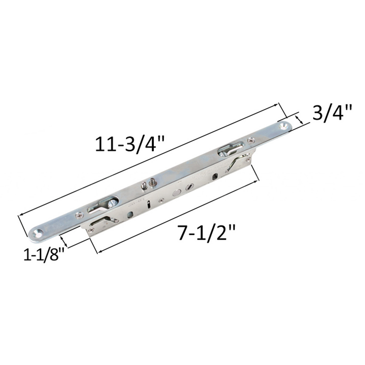 11-3/4" Sliding Door Roto Multi-Point Mortise Lock for OFFSET position (DL-16-864) - Garage and Sliding Door Hardware