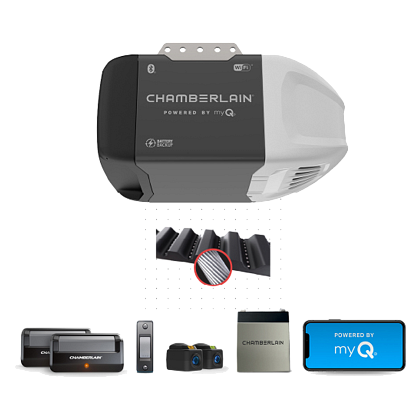 Chamberlain B2211T 1/2HP ULTRA-QUIET WI-FI GARAGE DOOR OPENER WITH BATTERY BACKUP - Garage and Sliding Door Hardware