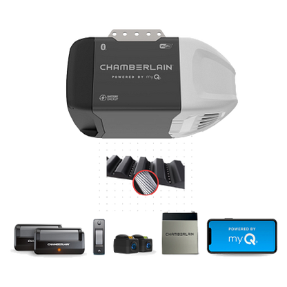 Chamberlain B2211T 1/2HP ULTRA-QUIET WI-FI GARAGE DOOR OPENER WITH BATTERY BACKUP - Garage and Sliding Door Hardware