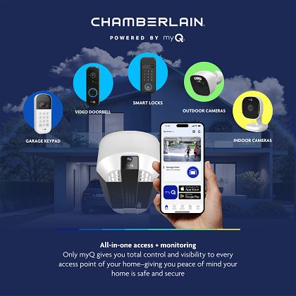 Chamberlain B4310 3/4 HP Belt Drive Opener with Battery Backup and myQ Connectivity - Garage and Sliding Door Hardware