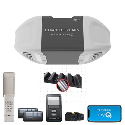 Chamberlain B4505T 3/4 HP Smart Quite Belt Drive Garage Door Opener - Garage and Sliding Door Hardware