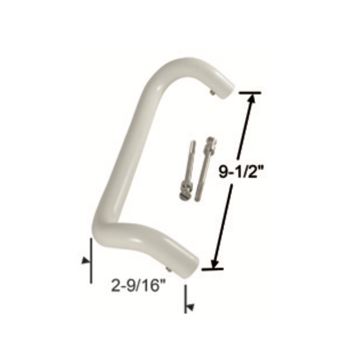 White TM Product Sliding Patio Glass Door Handle, Tubular Handle Pull - Garage and Sliding Door Hardware