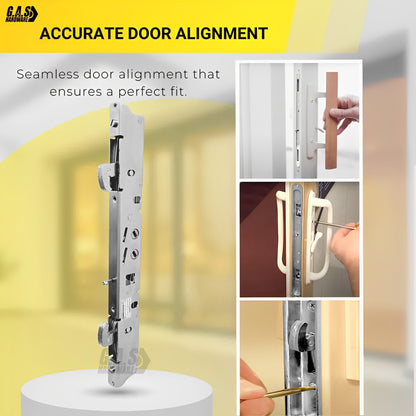 Stainless Steel Amesbury Truth Dual Point 9-15/16" Mortise Lock (No FacePlate) with Anti-Slam Pin for Sliding Patio Glass Door Locking Mechanism Replacement - Garage and Sliding Door Hardware