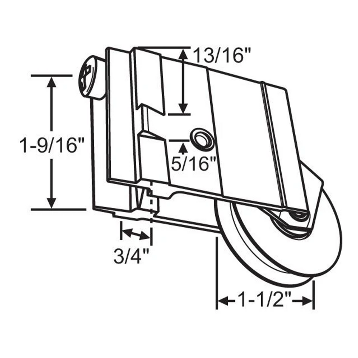 (DR-106-SP) Lawson Roller for Sliding Glass Doors NYLON Wheel - Garage and Sliding Door Hardware