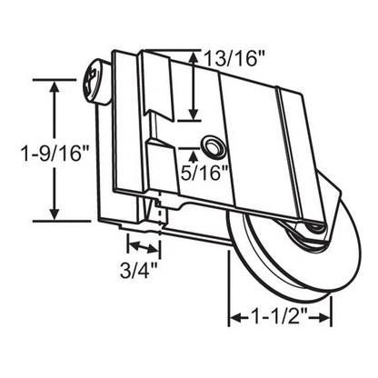 (DR-106-SP) Lawson Roller for Sliding Glass Doors NYLON Wheel - Garage and Sliding Door Hardware