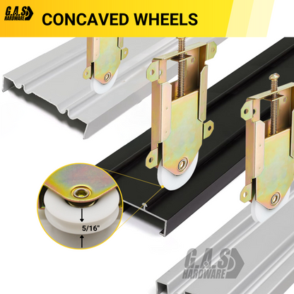 Concave Mirror Closet Wardrobe Bottom Roller Assembly | Replacement Roller Wheels for Closet Mirror Door | Fix and Repair Closet Sliding Door (DR-827) - Garage and Sliding Door Hardware