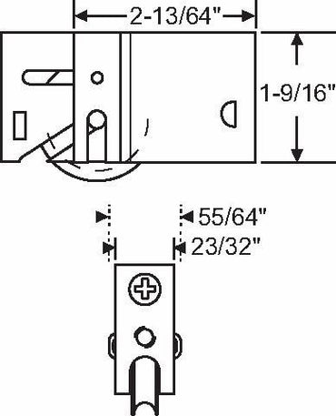 (DR-9-512) Sliding Patio Door Roller with 1-1/2” Precision Steel Wheel - Garage and Sliding Door Hardware