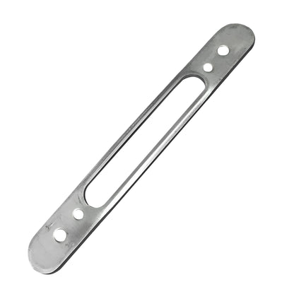 Stainless Steel Mortise Lock Faceplate - 4-5/8" Hole Spacing Screw Holes -FACEPLATE-11043-SS - Garage and Sliding Door Hardware