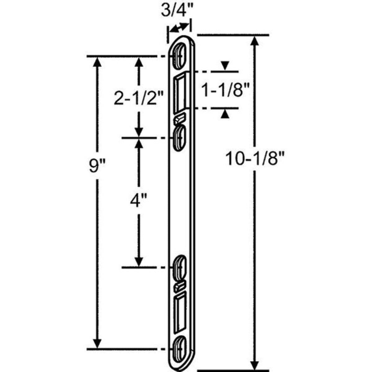 10-1/8" Faceplate for Dual Point Mortise Lock - Fix and Replace Keeper for Two Point Mortise Lock - Garage and Sliding Door Hardware