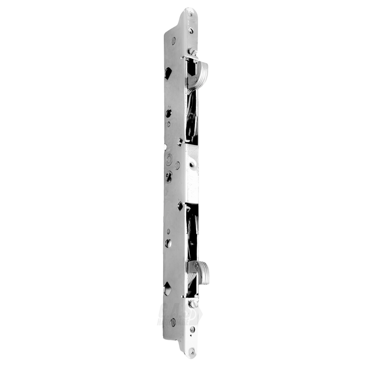 2-Point Double Hook Sliding Door Lock, Center Drive, No Faceplate 9-7/8" Stainless Sr - Garage and Sliding Door Hardware