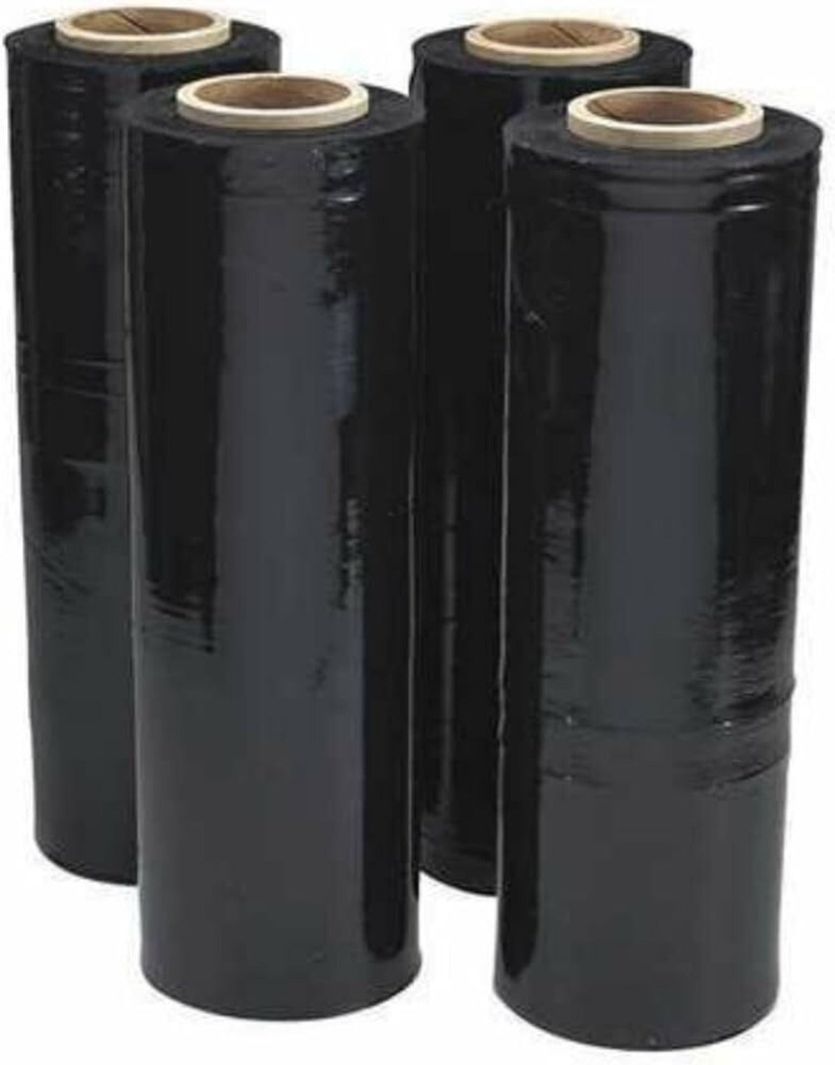 Black Seran Stretch Wrap Rolls Heavy Duty 20 Micron (80 Gauge) Plastic Shrink Wrap 19.5" x 1100 Feet  for Packaging, Shipping, Pallets, Moving - Garage and Sliding Door Hardware