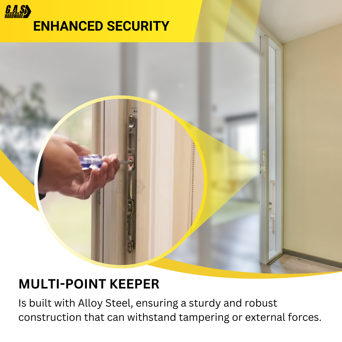 Sliding Glass Door Multi-Point Keeper for 2 Point Mortise Lock | Keeper Replacement for Mortise Lock 2 Point - Alloy Steel - Garage and Sliding Door Hardware