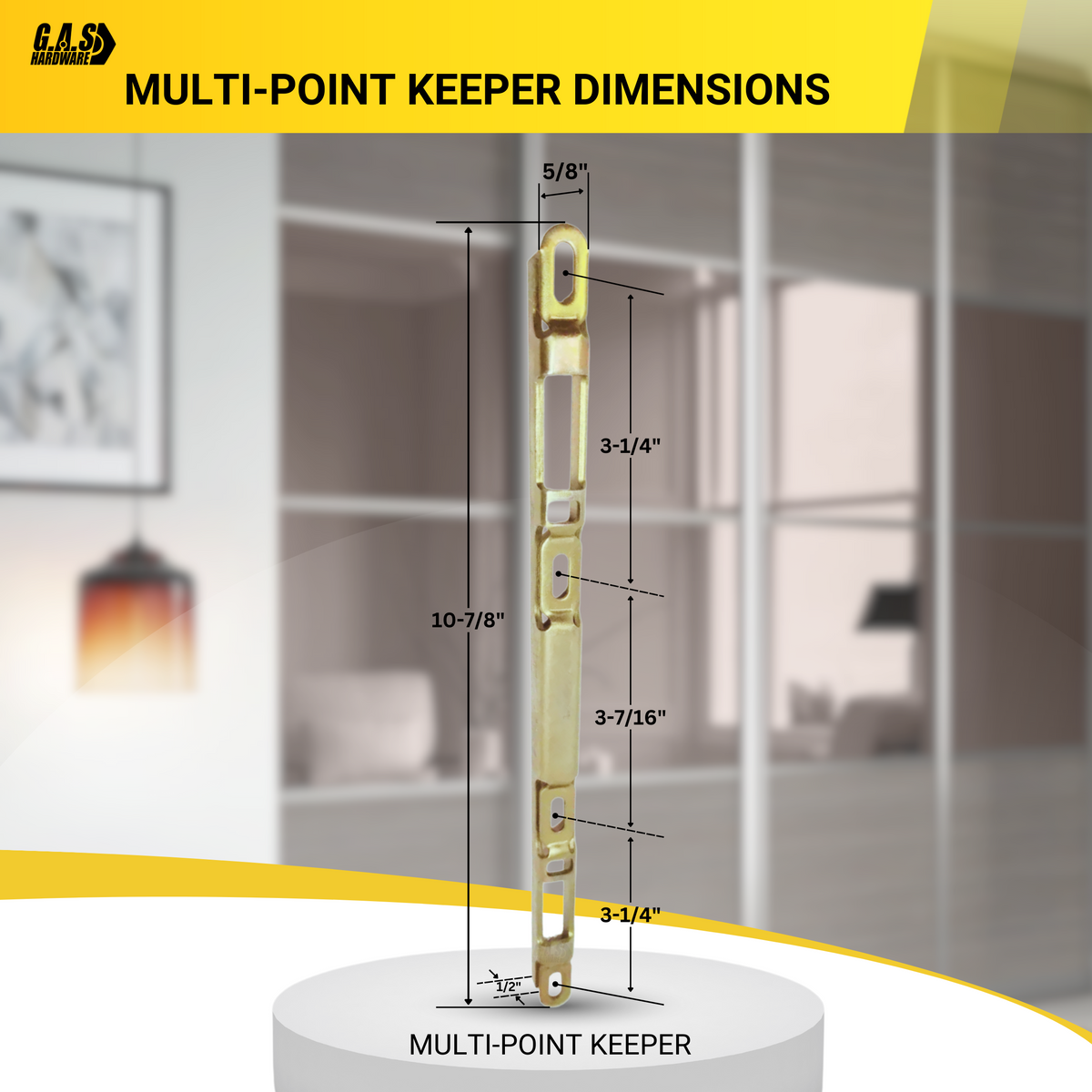 Sliding Glass Door Multi-Point Keeper for 2 Point Mortise Lock | Keeper Replacement for Mortise Lock 2 Point - Alloy Steel - Garage and Sliding Door Hardware