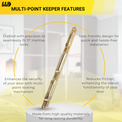Sliding Glass Door Multi-Point Keeper for 2 Point Mortise Lock | Keeper Replacement for Mortise Lock 2 Point - Alloy Steel - Garage and Sliding Door Hardware