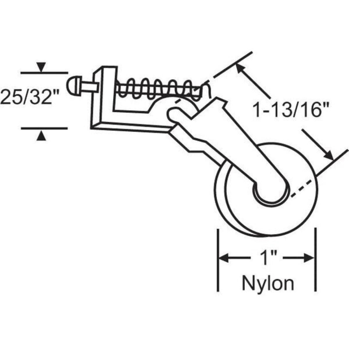 (SR-307) Yale Ogron Roller for Sliding Screen Door (1 Roller) (STEEL WHEEL) - Garage and Sliding Door Hardware