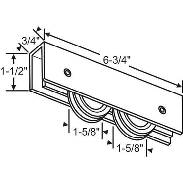 Sliding Glass Door Tandem Roller with Precision Nylon Wheels | Roller Replacement for Patio Glass Door Repair | Fix and Repair Sliding Door Roller Wheels (DR-283) - Garage and Sliding Door Hardware