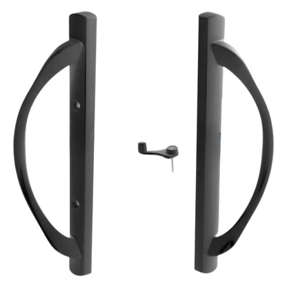 (DH-588-B) Amesbury Truth Handle Set For Doors, 3-15/16" Hole Space- BLACK - Garage and Sliding Door Hardware