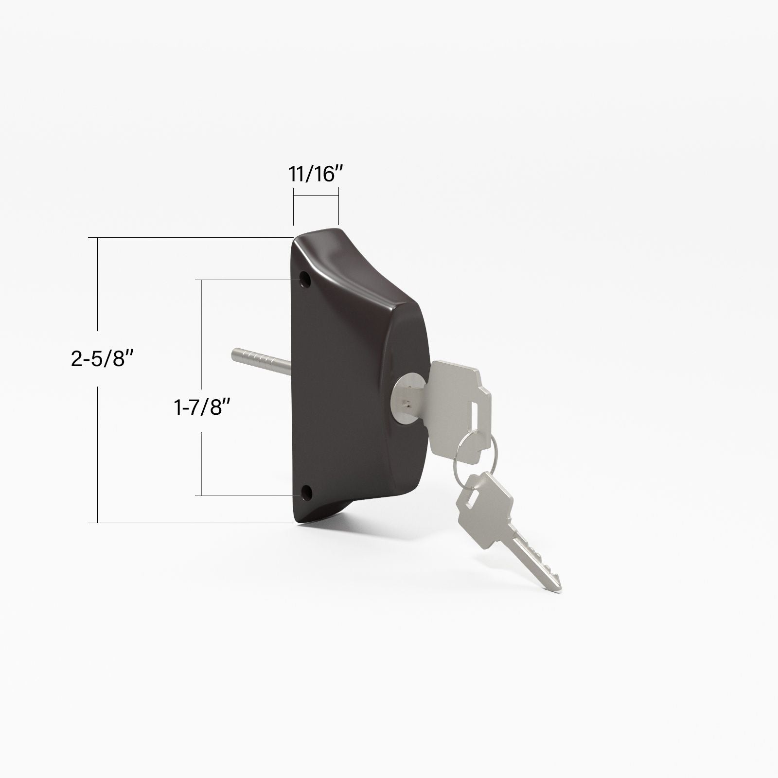 Sliding Patio Door Lock Assembly Key Cylinder and Housing (LOCKSET-16-323) - Garage and Sliding Door Hardware