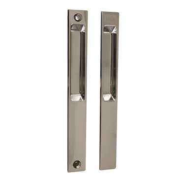 Sliding Patio Glass Door Flush Mount Dummy Handle, 6-5/8" Hole Spacing - No Lock - Garage and Sliding Door Hardware