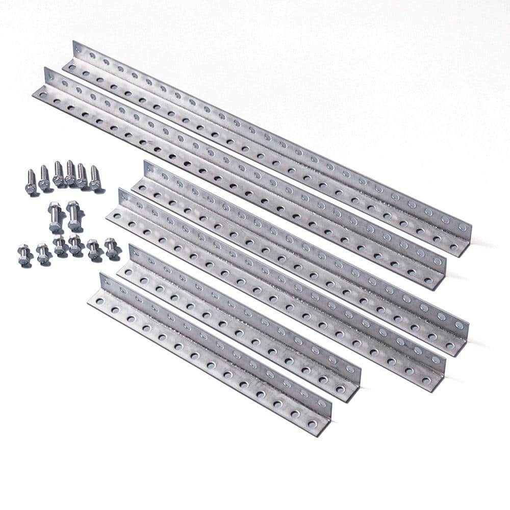 Overhead Garage Door Track Punch Angle Iron Hanger Replacement Kit Bracket and Mounting Hardware with Screws and Bolts - Garage and Sliding Door Hardware