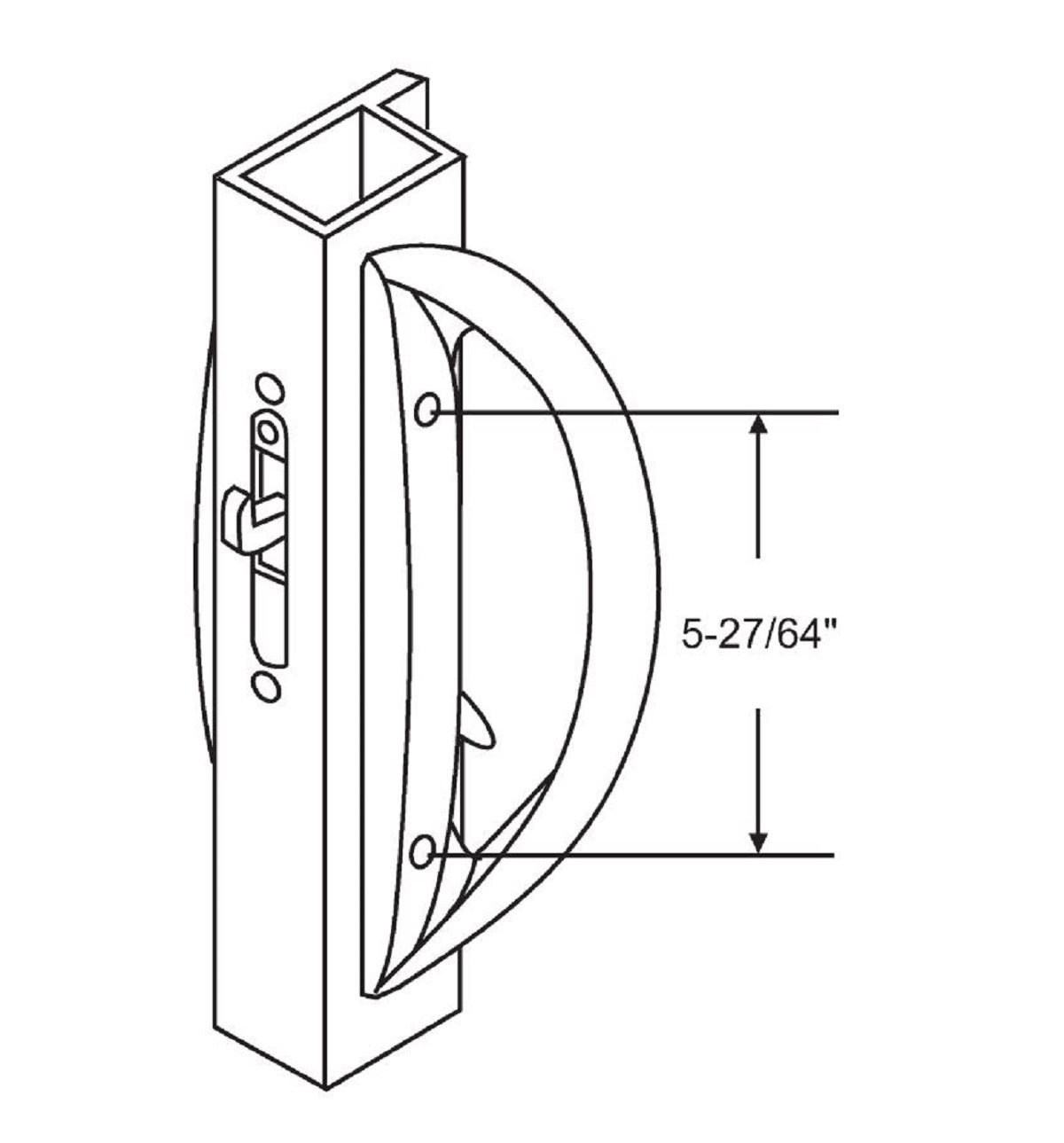 White Sliding Door Handle Replacement Set with 5-27/64" Hole Spacing - Garage and Sliding Door Hardware