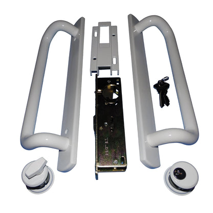 12.5" PGT 5400 Sliding Door Handle Set, Mortise Lock w/  Keys, 7-15/16" Hole Spacing (DH-489-WKA) - Garage and Sliding Door Hardware