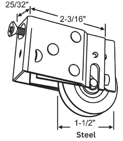 (DR-127-SP) Lumidor Roller for Sliding Glass Doors - Garage and Sliding Door Hardware