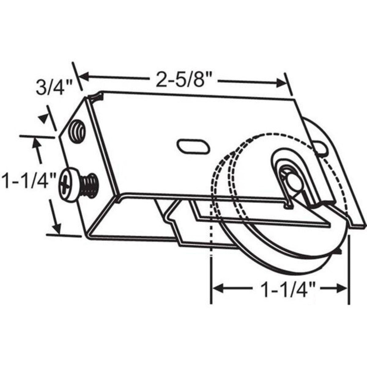 Croft Premium Roller Replacement for Sliding Glass Patio Doors - 1-1/4" Precision Bearing Steel Wheel - Garage and Sliding Door Hardware