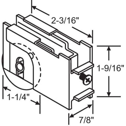 (DR-129-SS) Peachtree Premium Roller with Steel Wheel - Garage and Sliding Door Hardware
