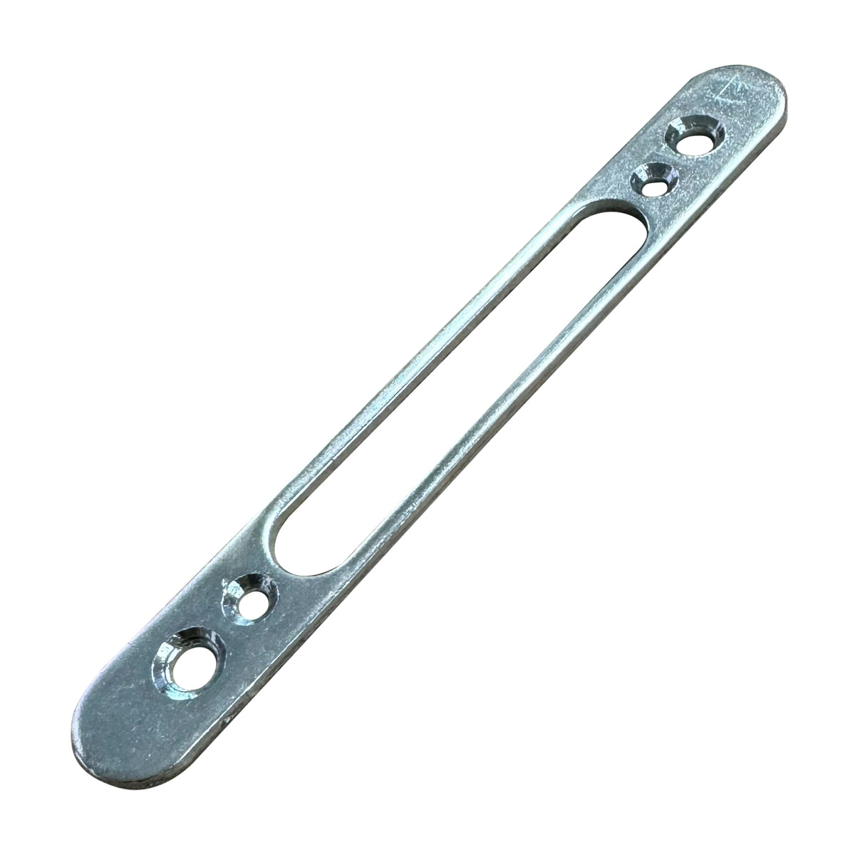 Stainless Steel Mortise Lock Faceplate - 4-5/8" Hole Spacing Screw Holes - Garage and Sliding Door Hardware
