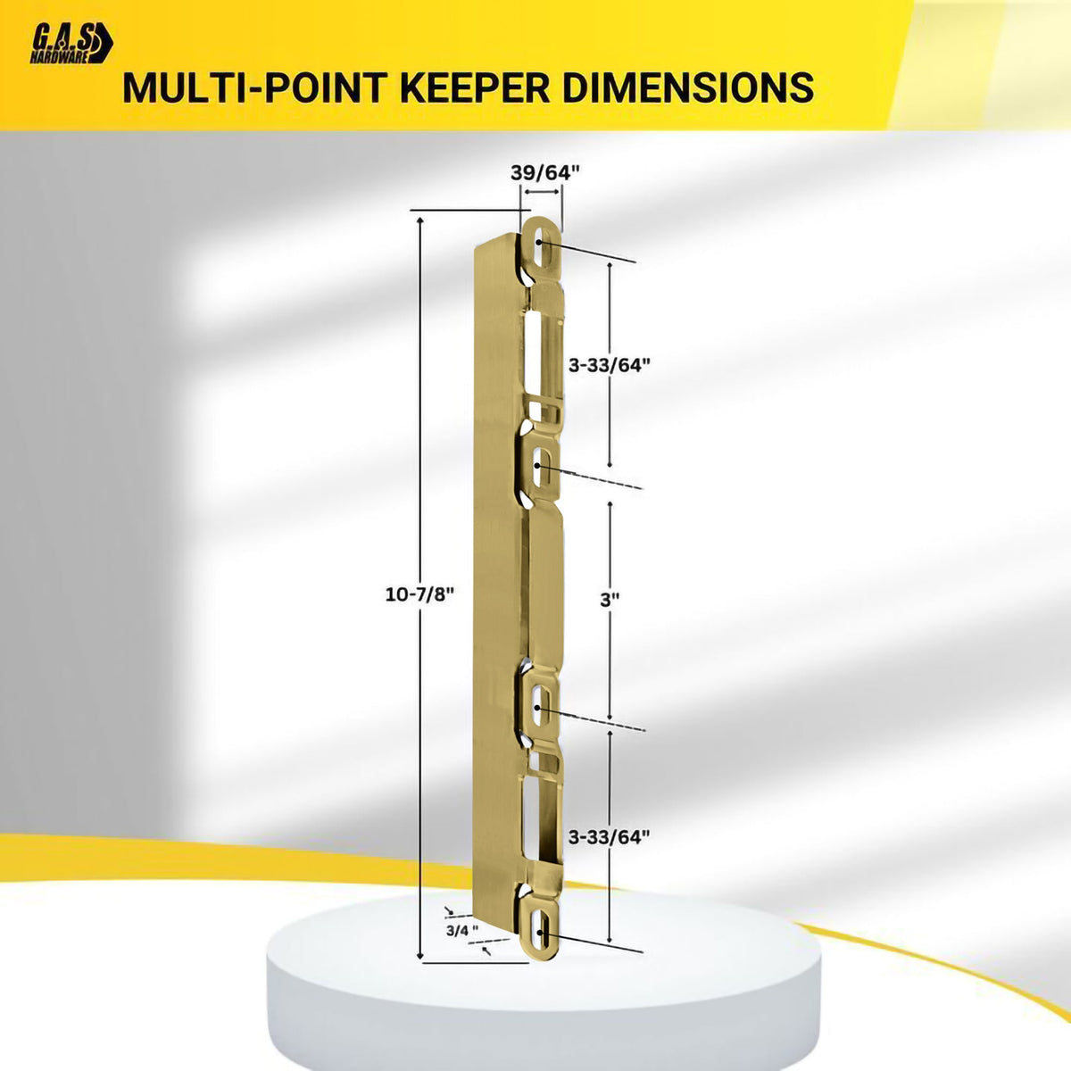 Sliding Glass Door Multi-Point Door Keeper 10-7/8" H x 3/4" - Alloy Steel - Garage and Sliding Door Hardware