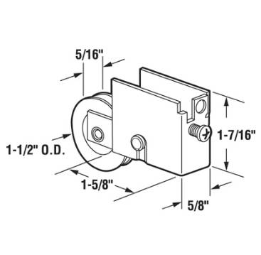 (DR-221-N) Sliding Patio Door Roller with Nylon Wheel