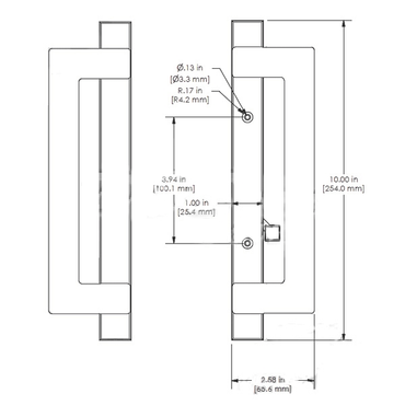 Sliding Patio Glass Door Handle with 3.94 inch Hole Spacing - Garage and Sliding Door Hardware
