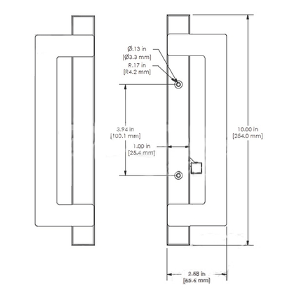 Sliding Patio Glass Door Handle with 3.94 inch Hole Spacing - Garage and Sliding Door Hardware
