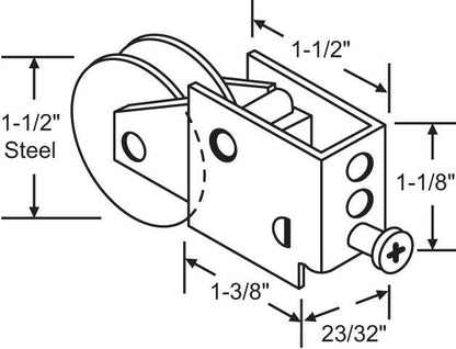 (DR-131) Lumidor Roller for Sliding Glass Doors - Garage and Sliding Door Hardware