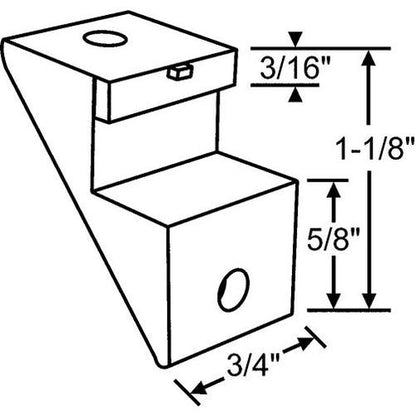 (PDB-33-WH) Stationary Sliding Patio Door Fixed Panel Clip Bracket - Garage and Sliding Door Hardware