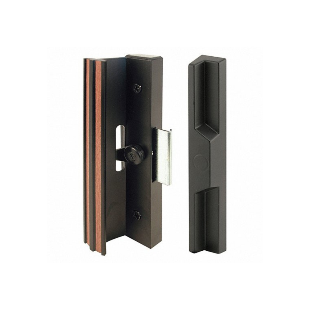 Diecast Sliding Door Handle Set Anodized Black – Extruded Aluminum Inside Pull Painted Black – Exterior Diecast Pull – Clamp Latch w/ Metal Activator | Patio Glass Screen Door Handle (DH-250) - Garage and Sliding Door Hardware