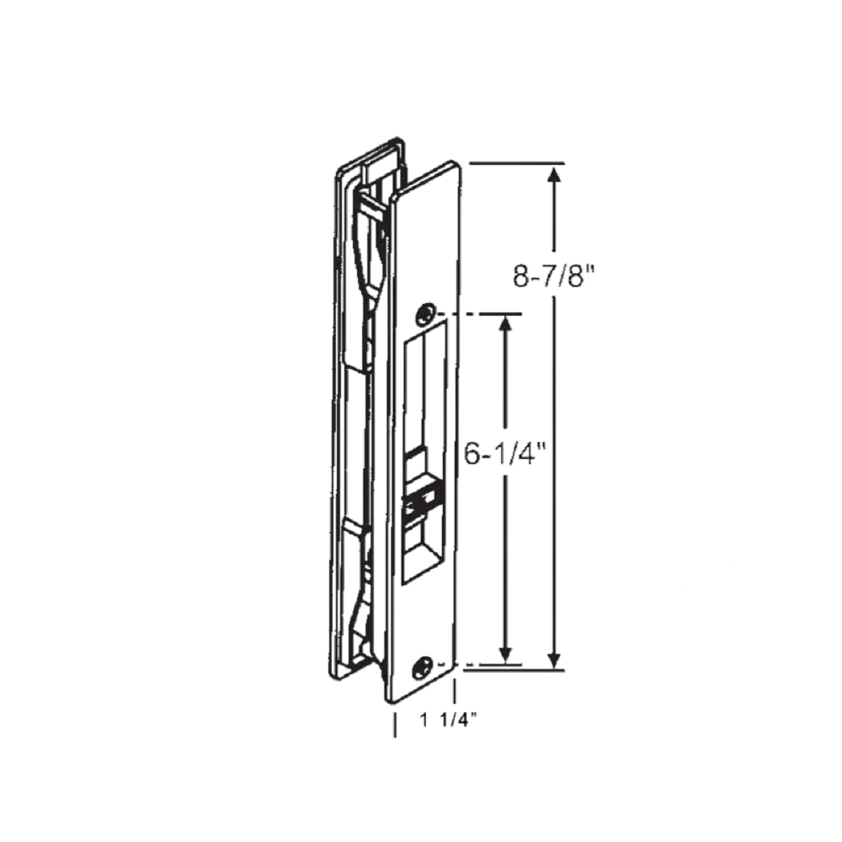 (DH-391-B) Adams Rite Flush Mount Handle No Mortise Lock, Black - Garage and Sliding Door Hardware